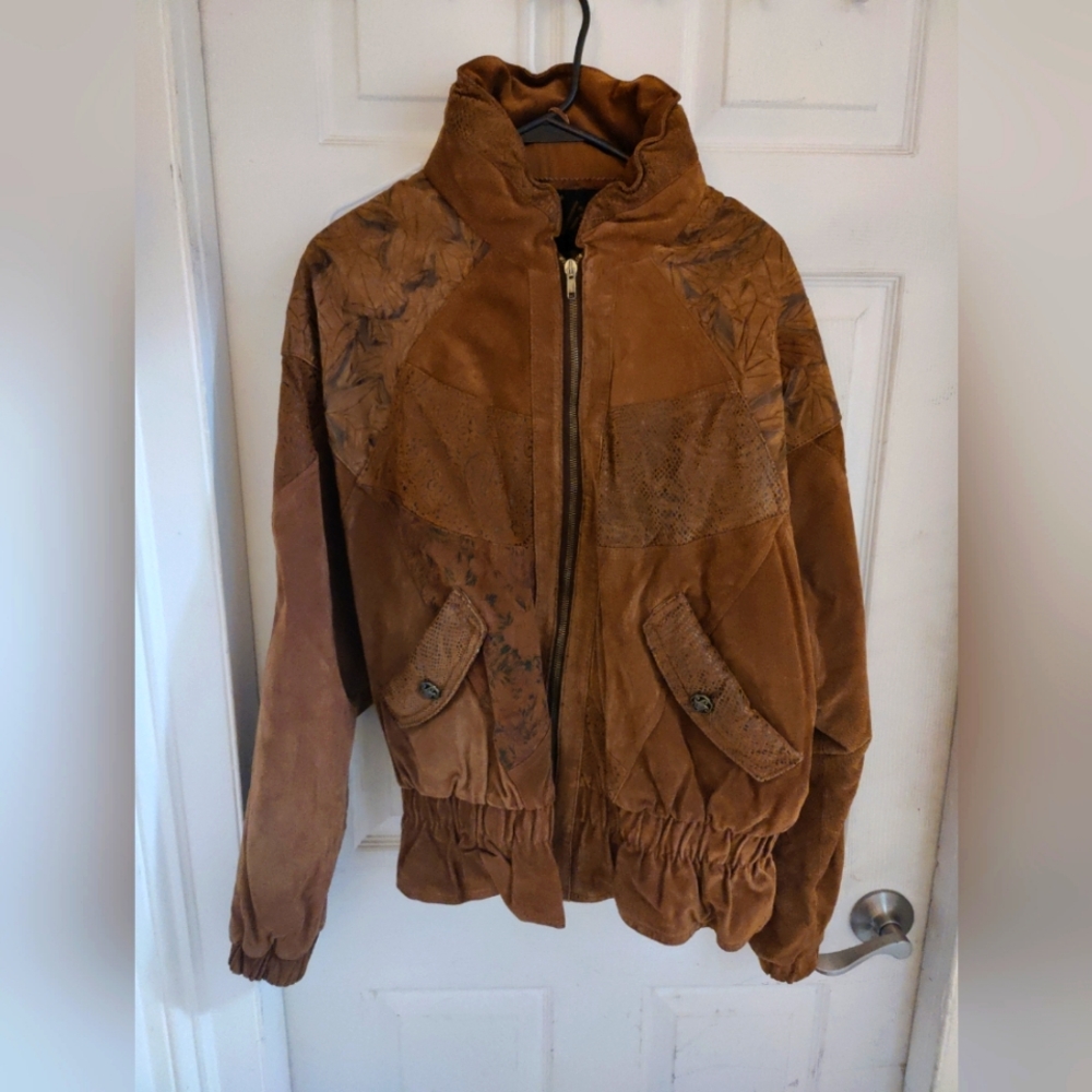 80s Vintage Winlit  patchwork leather jacket